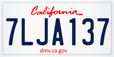 CA license plate 7LJA137