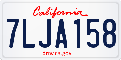 CA license plate 7LJA158