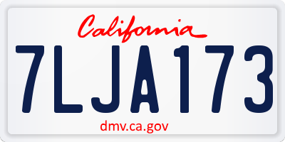 CA license plate 7LJA173