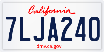 CA license plate 7LJA240