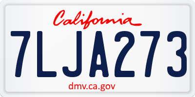 CA license plate 7LJA273