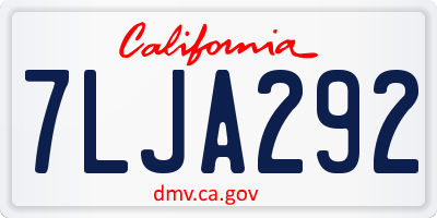 CA license plate 7LJA292