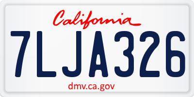 CA license plate 7LJA326