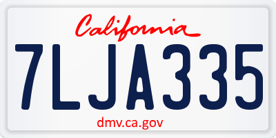 CA license plate 7LJA335