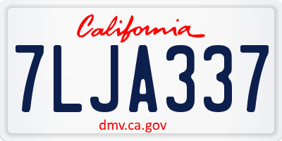 CA license plate 7LJA337