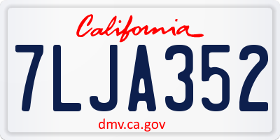 CA license plate 7LJA352