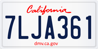 CA license plate 7LJA361