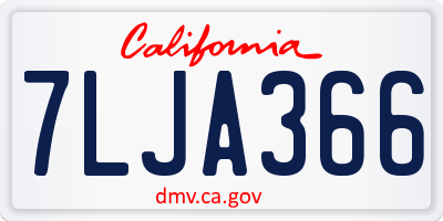 CA license plate 7LJA366