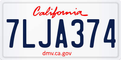 CA license plate 7LJA374