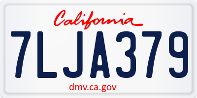 CA license plate 7LJA379