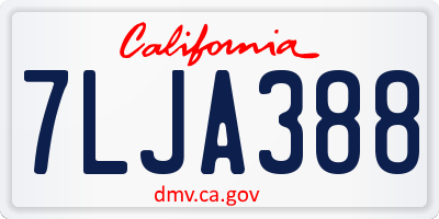 CA license plate 7LJA388