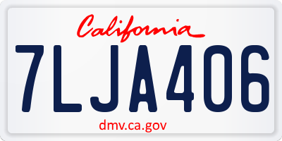 CA license plate 7LJA406