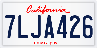 CA license plate 7LJA426