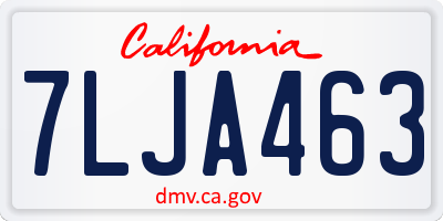 CA license plate 7LJA463