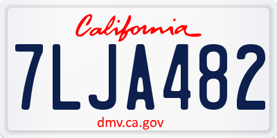 CA license plate 7LJA482