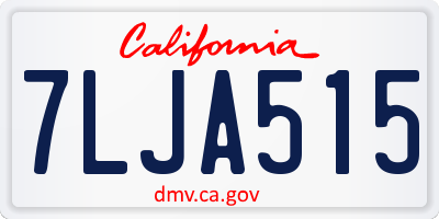 CA license plate 7LJA515