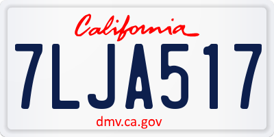 CA license plate 7LJA517