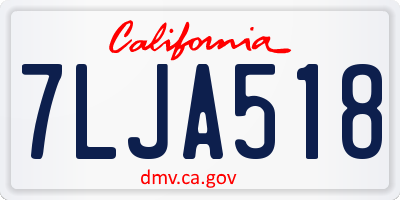 CA license plate 7LJA518