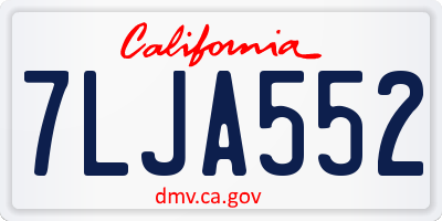 CA license plate 7LJA552