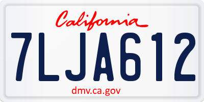 CA license plate 7LJA612
