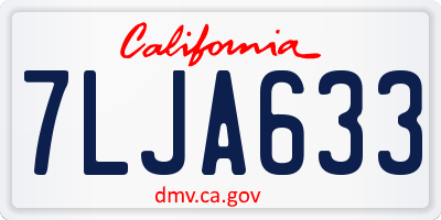 CA license plate 7LJA633
