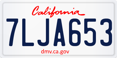 CA license plate 7LJA653