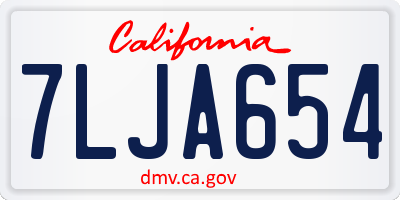 CA license plate 7LJA654