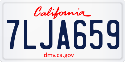 CA license plate 7LJA659