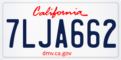 CA license plate 7LJA662