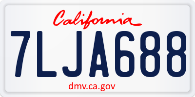 CA license plate 7LJA688