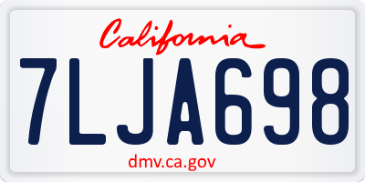CA license plate 7LJA698