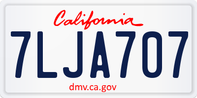 CA license plate 7LJA707