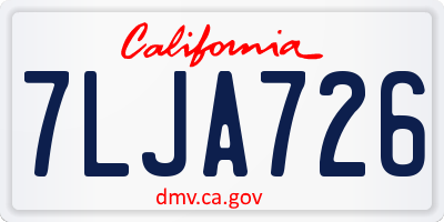 CA license plate 7LJA726