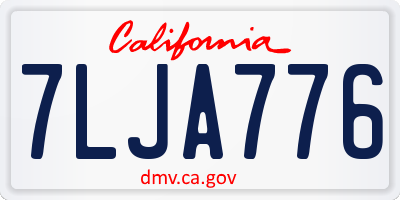 CA license plate 7LJA776