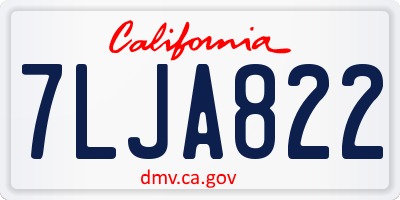 CA license plate 7LJA822