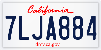 CA license plate 7LJA884