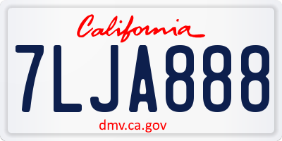 CA license plate 7LJA888