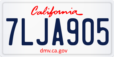 CA license plate 7LJA905