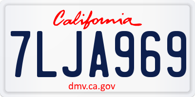 CA license plate 7LJA969