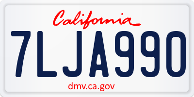 CA license plate 7LJA990