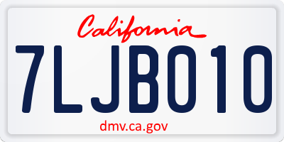 CA license plate 7LJB010