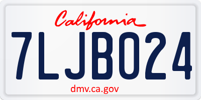 CA license plate 7LJB024