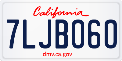 CA license plate 7LJB060