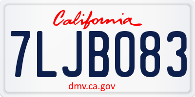 CA license plate 7LJB083