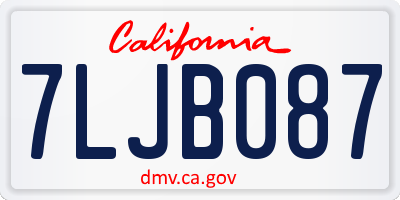 CA license plate 7LJB087