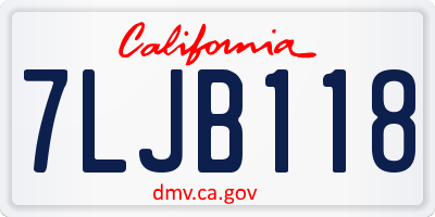 CA license plate 7LJB118