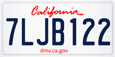 CA license plate 7LJB122