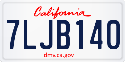 CA license plate 7LJB140