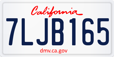 CA license plate 7LJB165