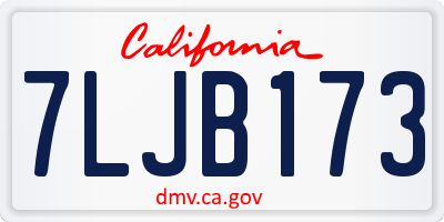 CA license plate 7LJB173